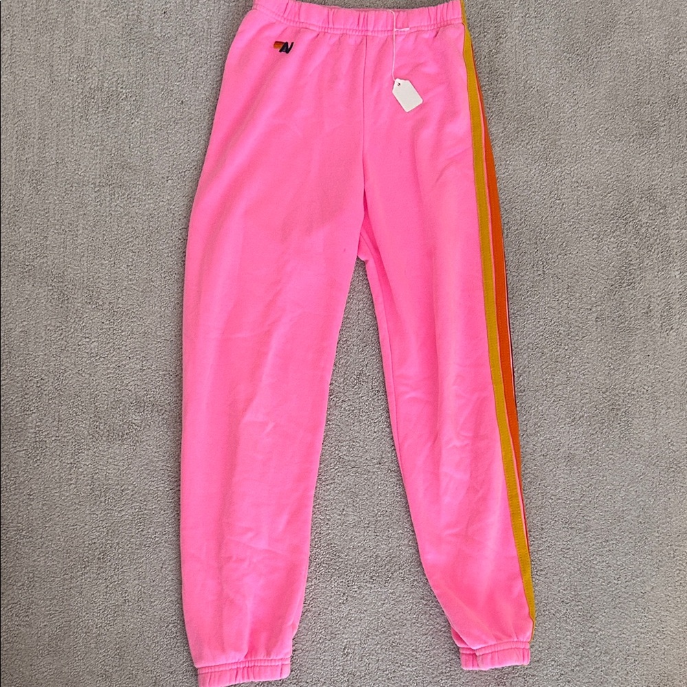 Kids Pink aviator nation sweatpants